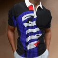 thumbnail image 2 of Camiseta informal de manga corta con cuello vuelto y cremallera para hombre, ajustada, para exteriores, Golf, tenis Pompotops oipoqjl24576, 2 of 6