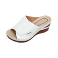 thumbnail image 2 of Wowcloth Women's Casual Summer Slides – Solid Color Peep Toe Platform Wedge Heel Slip-On for Fashion Comfort & Outdoor Wear,Plus Size, 2 of 9