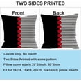 thumbnail image 2 of Black Red Decorative Throw Pillow Covers for Sofa, Living Room Pillow Cases for Couch Red Black,Outdoor Linen Geometric Square Cushion Covers with Zipper for Home Front Porch Bedroom Decor 20x20, 2 of 6