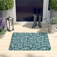 thumbnail image 2 of Teal Paisley Pattern Flannel Non Slip Door Rugs,Washable Door Mats Indoor,Decorative Door Mats,Dirt-Resistant and Absorbent Doormat for Entrance,Bedroom,Kitchen,Bathroom,23.5x16in(60x40cm), 2 of 5