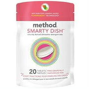 method Smarty Dish Dishwasher Detergent, Pink Grapefruit, 20 ct