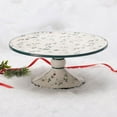 thumbnail image 4 of Pfaltzgraff Winterberry Round Cake Plate White with Green and Red Accents, 4 of 7