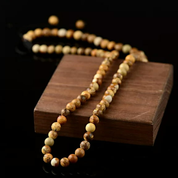 EOEMY 21"& 32'' & 36.2'' Fashion Men Lava Tigers Eye Yoga 6mm Bead Necklace Bracelets-Yellow Onyx