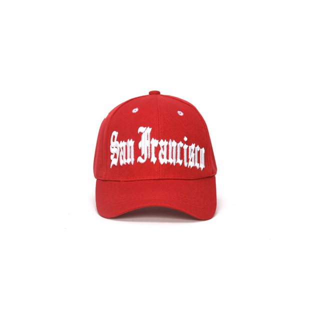 City Caps Olde English Adjustable Baseball Hat - San Francisco - Red