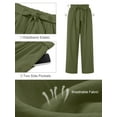 thumbnail image 4 of Chiclily Women Wide Leg Pants with Pockets High Waist Loose Belt Flowy Casual Trousers, US Size 2XL in Olive, 4 of 9