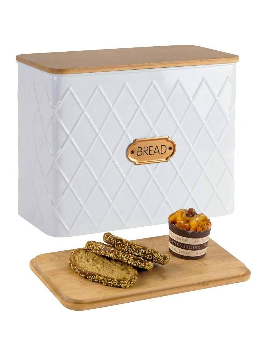 Yamazaki Home Bread Box - Two Styles, White, Steel, Horizontal