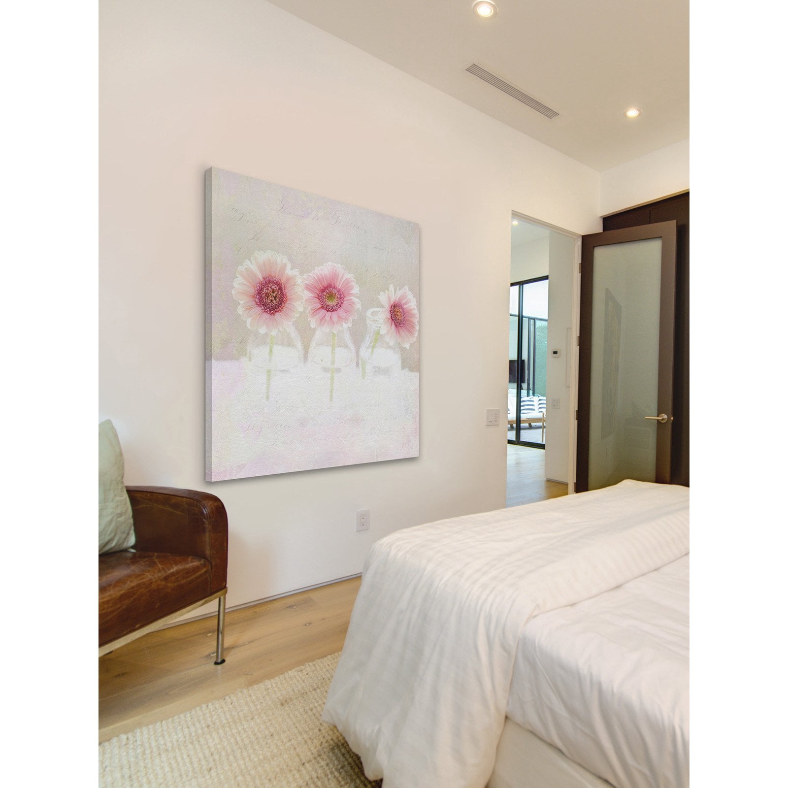 "3 Daisies" Painting Print on Wrapped Canvas