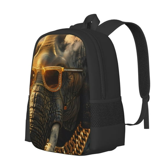 Disketp Cool Sunglasses Elephant Art Mochila Minimalista de Gran Capacidad, Mochila de Viaje para Escuela, Trabajo o Uso Diario
