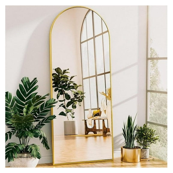 Arched Floor Mirror, 58"x18" Full Length Mirror - Freestanding Full Body Mirror with Stand for Bedroom or Living Room ()