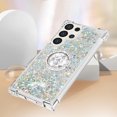 thumbnail image 5 of Funda para Samsung Galaxy S24 Ultra 5G con Brillo Líquido Flotante, Purpurina, Parachoques y Anillo Giratorio Soporte, 5 of 5