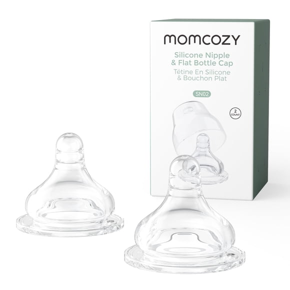 Baby Nipple Momcozy Premium Natural Flow Silicone (paquete de 2)
