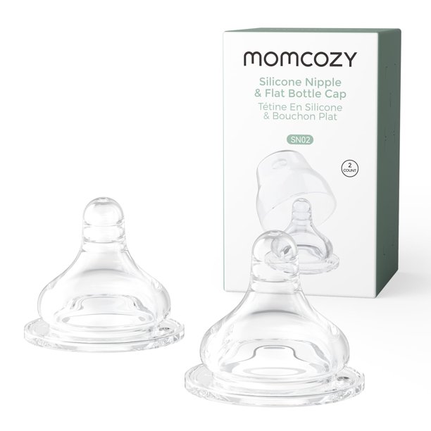 Baby Nipple Momcozy Premium Natural Flow Silicone (paquete de 2)