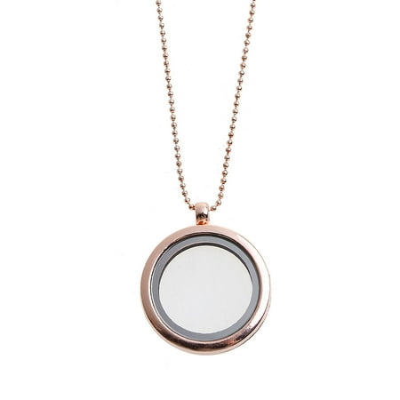 

XINYTEC Locket Necklace Diy Floating Round Locket Pendant Live Floating Memory Necklace