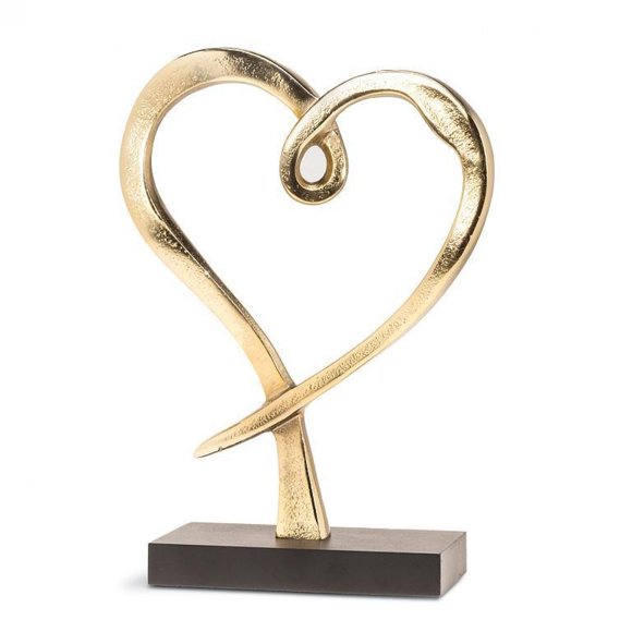 Set of 2 Freeform Heart On Base Figurine