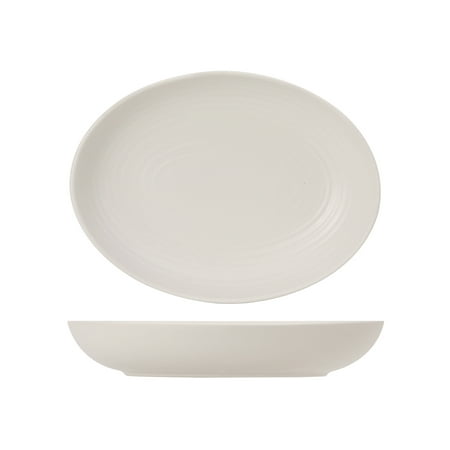 

Tuxton Zion Matte White Embossed 35-Ounce Oval Bowl Pack of 12