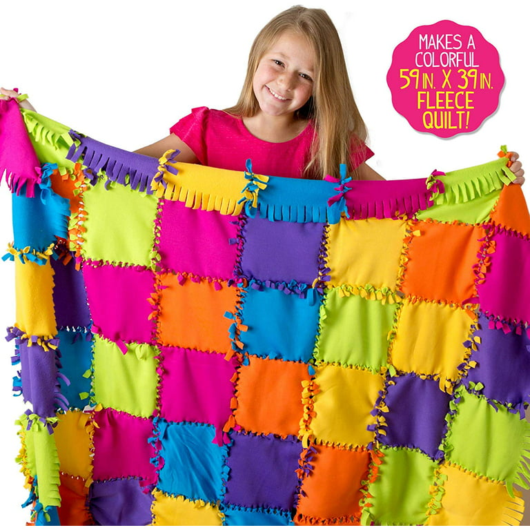 Koltose by Mash Knot A Quilt Kit - No Sew Fleece Blanket Kit, Tie Quilt for Kids Ages 4-16 Craft Kit, DIY Blanket 54 x 42