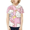 thumbnail image 7 of Hello Kitty T Shirts For Girls Boys, 3d Print Cartoon Graphics T Shirt, Youth Crewneck T-Shirt, Unisex Short Sleeve Top Tees Age 4-16 Years, 7 of 7