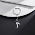 thumbnail image 1 of Fashion Crown A-Z Letters Pendant Keychains for Lovers Silver Color 26 Alphabet Keyring Women Car Key Ring Unique Name Jewelry tzw, 1 of 7