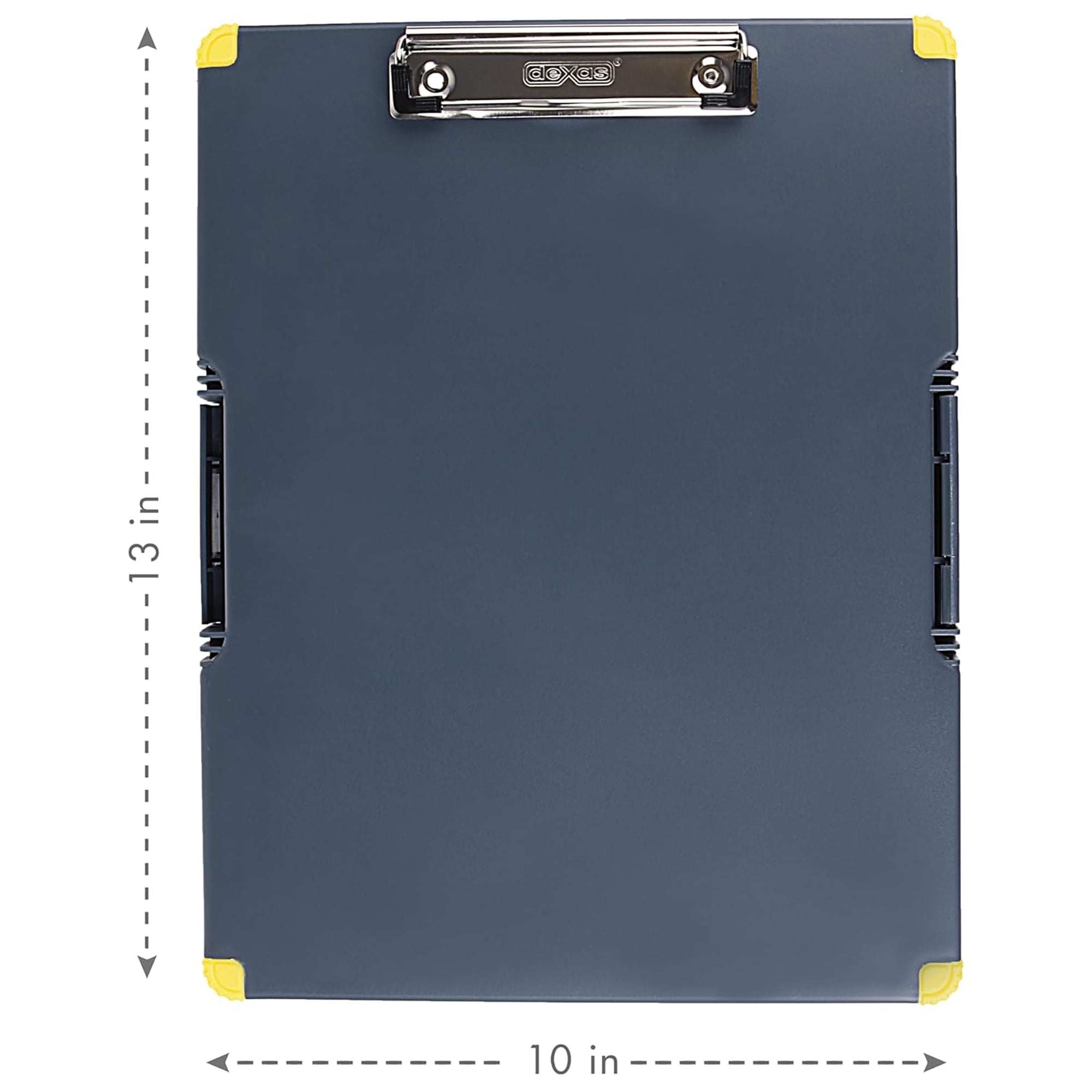Dexas Duo Clipcase, Double Sided Clipboard Design, 13” x 10”, Gray/Yellow