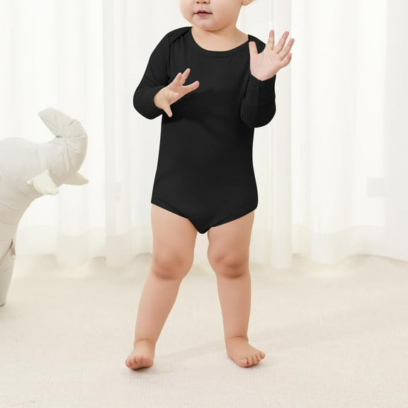 Mgmyaa Unisex Infant Boys Girls Romper Long Sleeve Crew Neck Snap Closure Baby Bodysuit Soft One-Piece Outfit