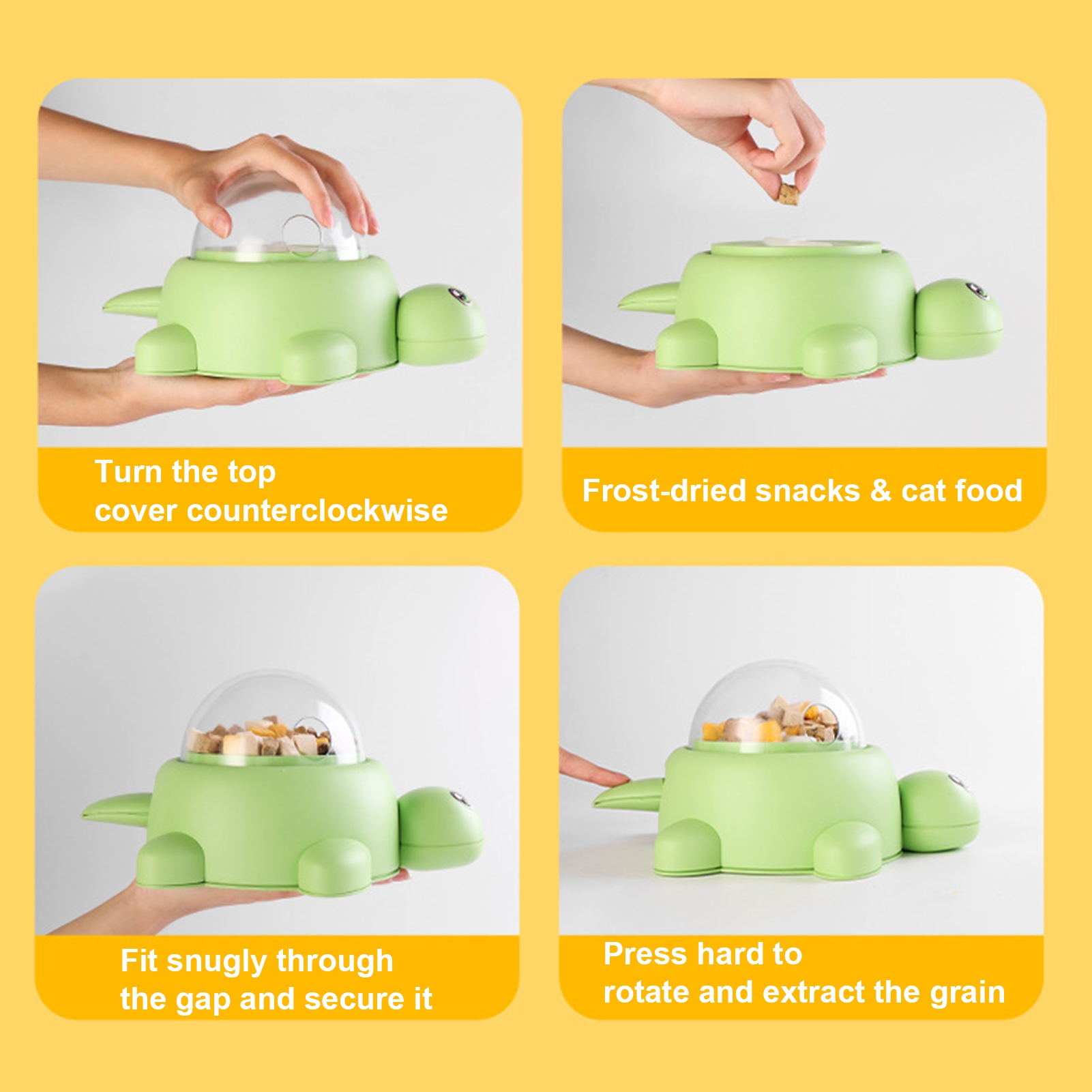 Yesbay Interactive Pet Food Slow Feeder ,Dispenser Slow Feeder Food Puzzle Small Animal Snack Dispenser for Cats Dogs
