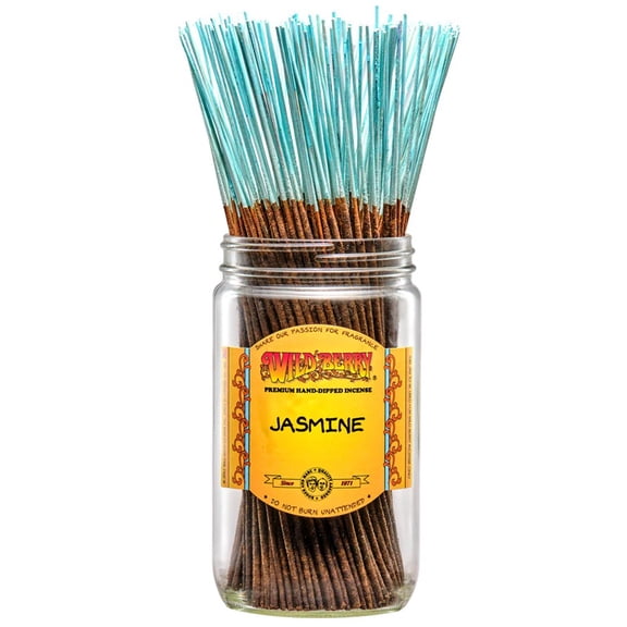 Wild Berry Jasmine Incense Sticks, 100 Count Hand-Dipped Aromatic Incense