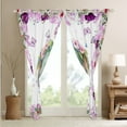 thumbnail image 4 of Eleplant Curtains & Drapes Cute Eleplant Cartoon Woodland Animals Blackout Curtains,Light Purple Floral Window Curtains, 4 of 6