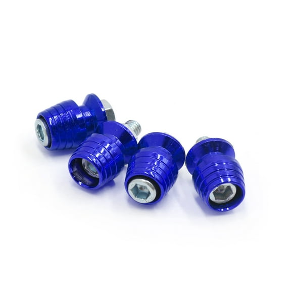 Unique Bargains 4Pcs Universal Blue Metal  License Plate Bolt Screw for Motorcycle Car