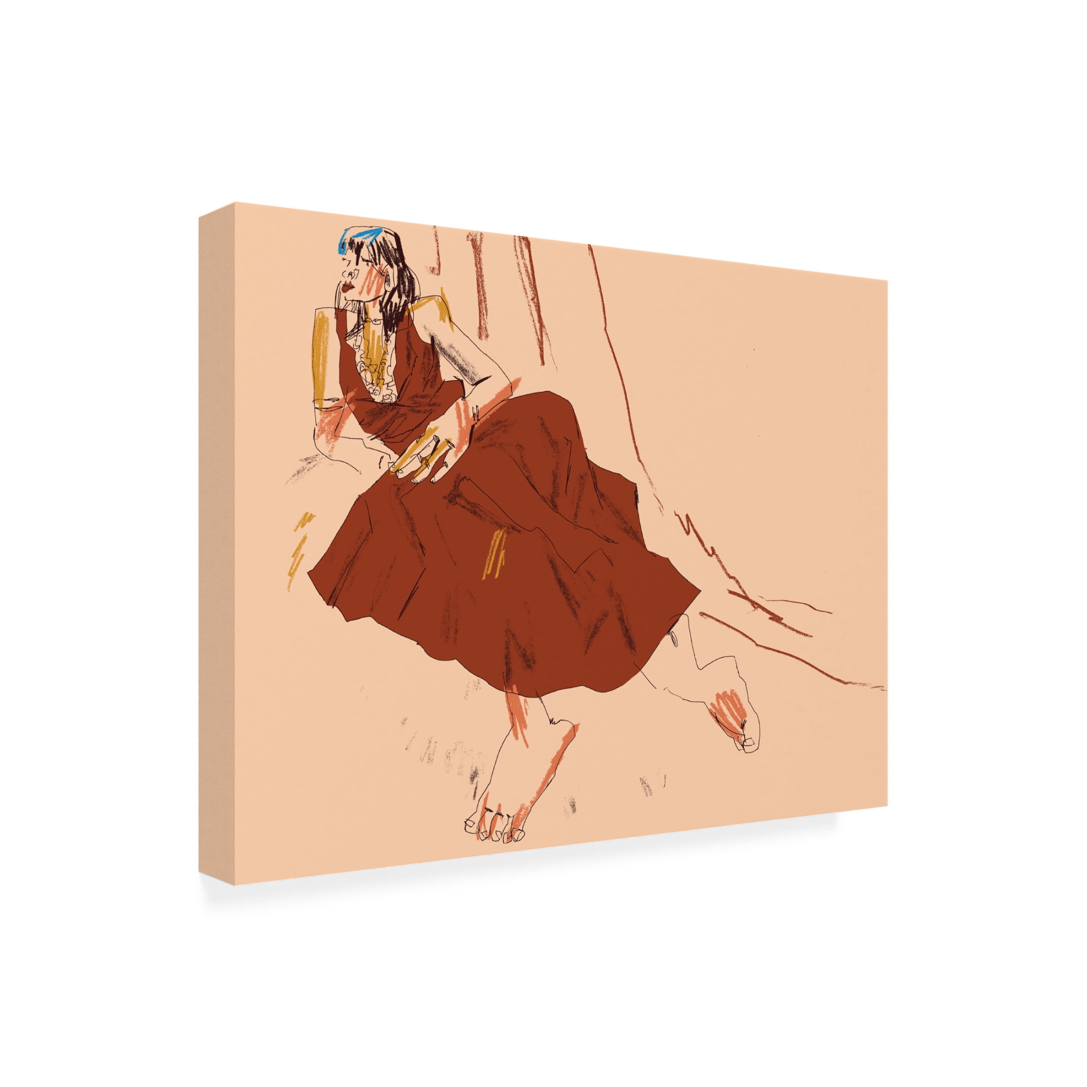 Trademark Fine Art Francesco Gulina  Girl Lying On A Sofa Canvas Wall Art