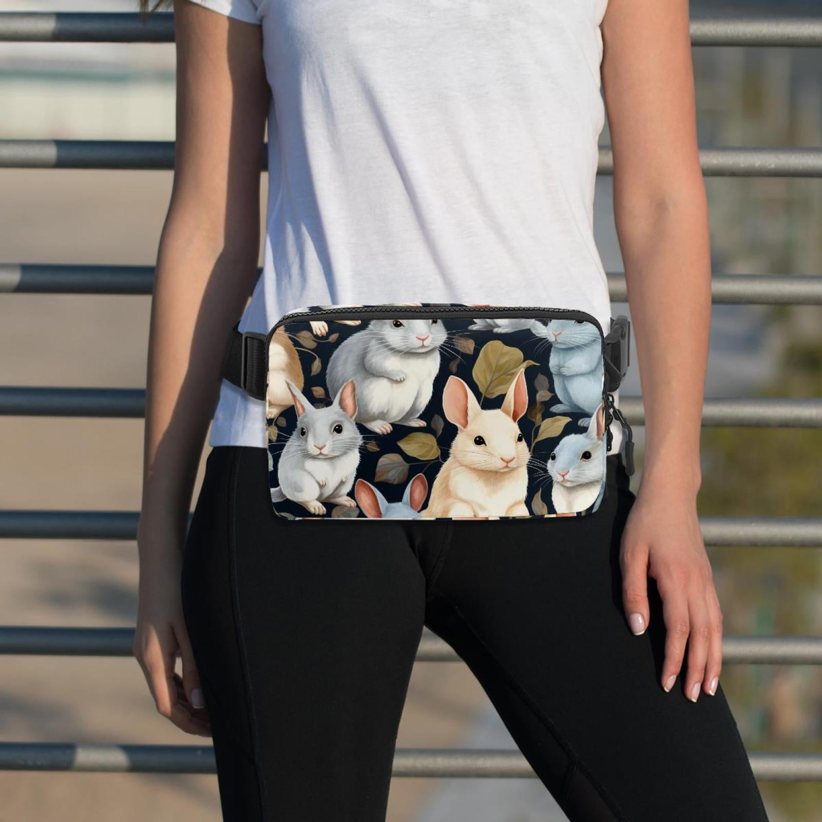 Chinchilla Versatile Waist Bag, Crossbody Bag, Running Belt - Lightweight, Adjustable, with Extension Strap, Unisex