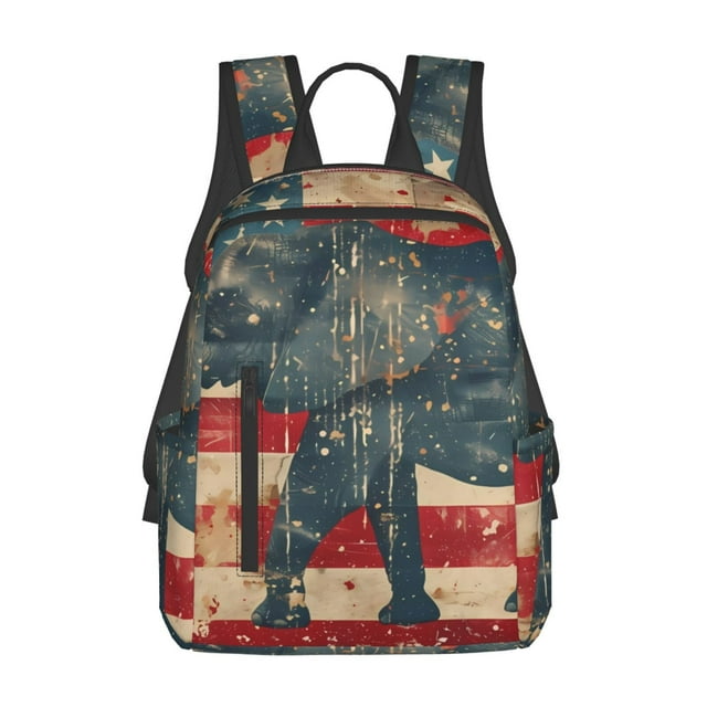 Fotbe Vintage American Flag Elephant Mochila Ligera para Hombres y Mujeres - Duradera y Resistente al Agua, Ideal para Escuela, Trabajo, Viajes y Uso Diario