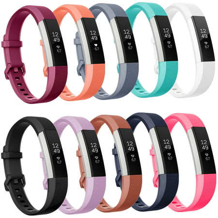 Moretek 10Pack Band for Fitbit Alta and Alta HR, Adjustable Replacement Strap with Secure Metal Clasp