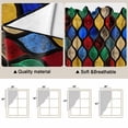 thumbnail image 3 of Colorful Morocco Kitchen Window Curtains, Swag Curtains Valance for Bedroom Living Room Bathroom, Modern Geometric Abstract Art Rod Pocket Window Treatment Curtain Block Drapes 2 Panels 36"x63", 3 of 9