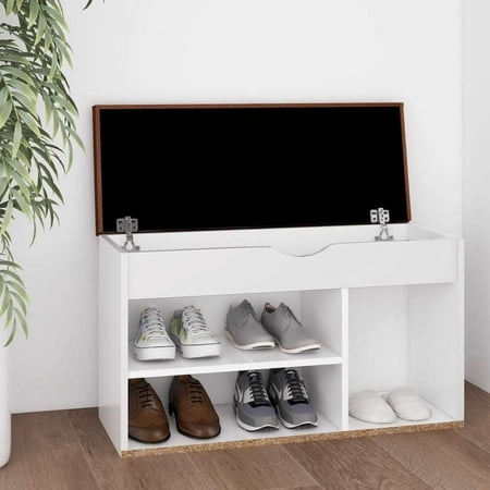 

WONISOLI Shoe Bench with Cushion White 31.5 x11.8 x18.5 Chipboard