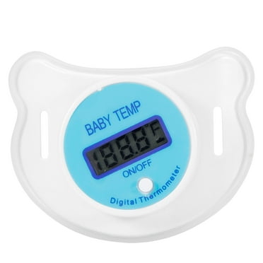 Baby Thermometer Mouth Pacifier Nipple Shaped Soothing Thermometer with LCD for NewbornBlue Fahrenheit