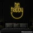thumbnail image 2 of Glowneon Be Happy Neon Sign, Quotes Led Sign, Motivation Quote Sign, Girl Room Decor, Coffee Decor, 2 of 5