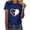 Blue4, variant on Hyknon Plus Size Tops for Women Fashion Crewneck Short Sleeve Loose Solid Color Pullover Going out Tops Spring Summer Valentine's Day Love Heart Printed Shirts
