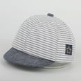 thumbnail image 2 of Penkiiy Baby Hats Sun Hat Toddler Baby Girl Boy Cute Letter Soft Eaves Baseball Cap Sun Beret Hat Striped Gray Hat for Free Size, 2 of 5