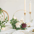 thumbnail image 3 of 18PCS 12 Inch Metal Floral Hoop Centerpiece for Table, Gold Wreath Ring with 18 PCS Wood Holder Stands, Hoop Rings, 3 of 8