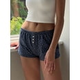 thumbnail image 3 of Yunliwuli Women's Summer Casual Pajama Shorts Solid Color/Floral/Heart/Striped Lounge Shorts, 3 of 7