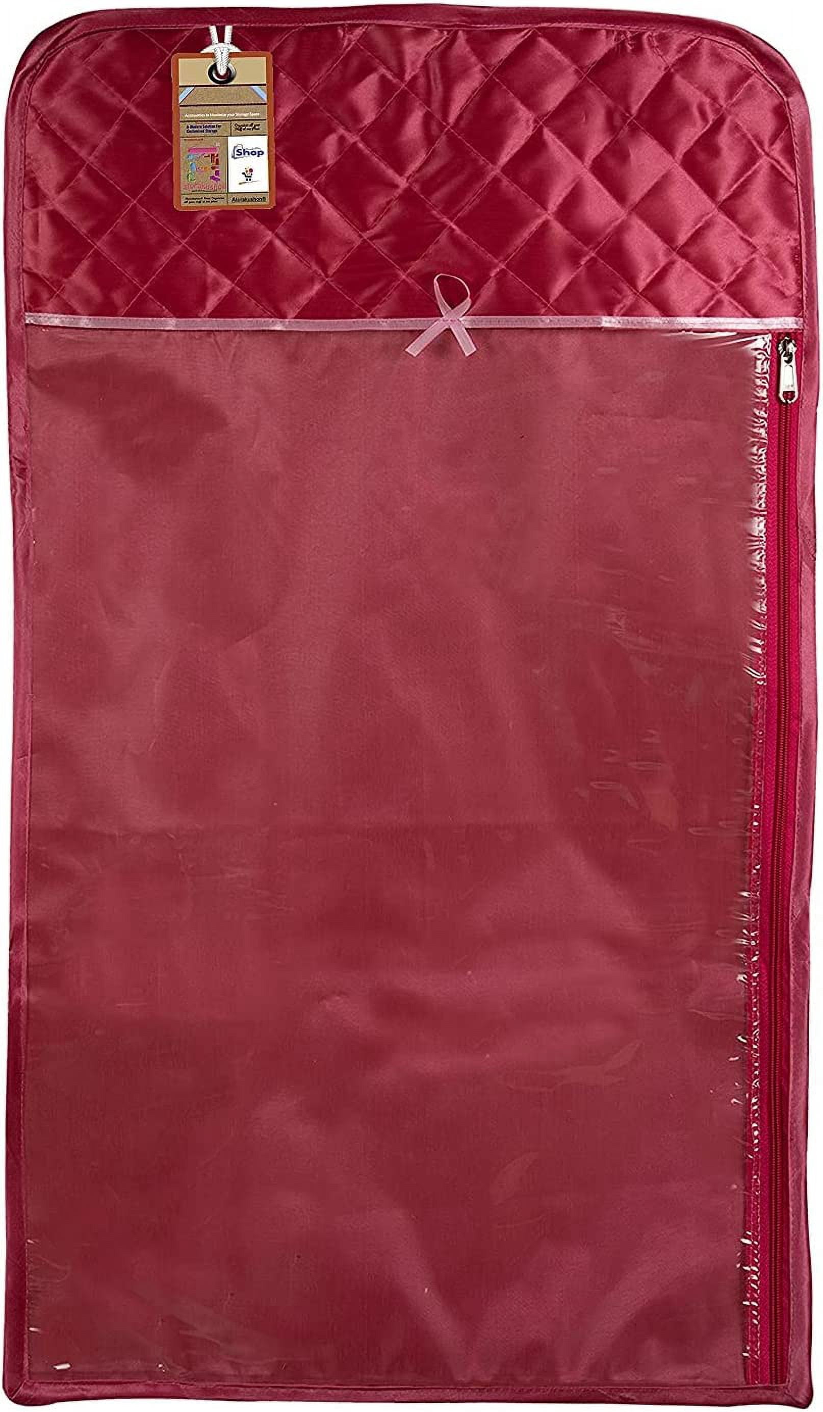 atorakushon 30'' Hanging Garment Suit Bags Storage Clothes Cover with Clear Window Zipper Closet for Tuxedos Shirts Fur Coats Pack of 12 Pink