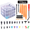 thumbnail image 1 of Kit de reparación de parachoques de coche universal a presión, 723 piezas, en caja, juego de tornillos a presión, 1 of 4