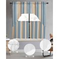 thumbnail image 2 of Blue Brown Beige Swag Curtains for Living Room/Bedroom Windows, Boho Farmhouse Abstract Stripes Art Kitchen Curtains and Valances Set 36 Inch Length, Light Filtering Swags Valance Curtain Panels, 2 of 5