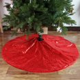 thumbnail image 4 of Sequin Christmas Tree Skirt 47 Inch Glitter Double Layers Xmas Tree Mat for Holiday Party Decoration (Red, Diameter 47"), 4 of 5