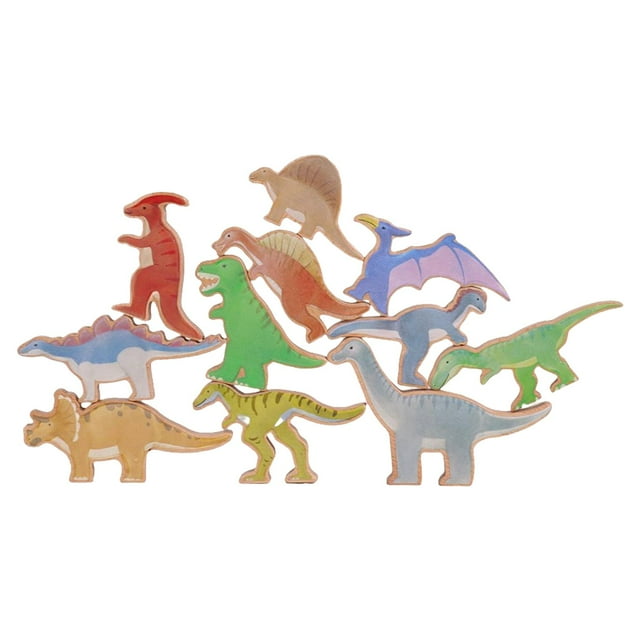 HILABEE Montessori Wood Dinosaurs Balance Game Learning Building Toys Puzzle Toys Brain