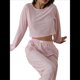 thumbnail image 1 of Conjunto de Pijama Informal de Dos Piezas para Mujer: Camiseta y Pantalón de Punto Fino de Larga, Otoño 2025 Rosa M, 1 of 10