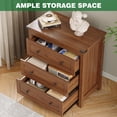 thumbnail image 4 of FANRAL 3 Drawer Farmhouse Nightstand,Wooden End Table with Anti-Tip Safety Design,Storage Bedside Table for Bedroom Living Room,Walnut Night Stand, 4 of 7
