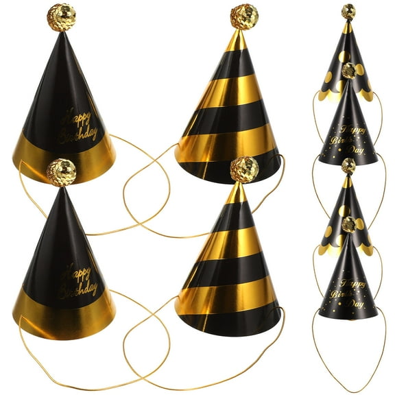 Toddmomy Paper Cone Party Hats 8Pcs Assorted Color for Birthday Party Decoration