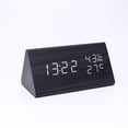 thumbnail image 1 of Reloj digital, despertador de madera, despertador digital con 2 configuraciones de alarma, despertador electrónico alimentado por USB, despertador digital, 1 of 5