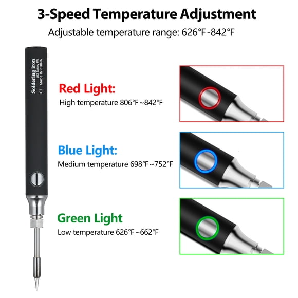 Fer à Souder, Kit de Réglage d'Appareil de Fer Fer 5v Portable 3 Stylo d'Appareil 3 Fer Température Appareil Usb Bricolage 5v Fer Bricolage Stylo Portable Trousse d'Outils Stylo 5v Température Appareil Stylo Bricolage